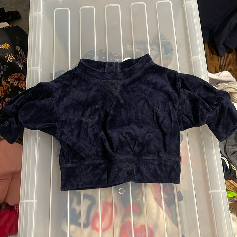 Something navy sz 2 velour navy top